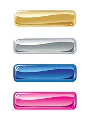 Fototapeta premium Set of vector glass shone buttons on a white background