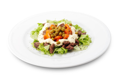 Chicken Salad Isolated on White Background