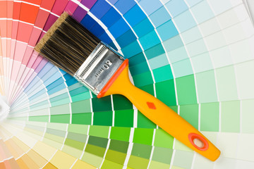 Brushes on a background from colour guide