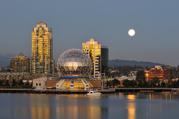 science world and moonrise