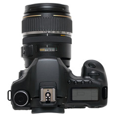 camera with an objective on a white background