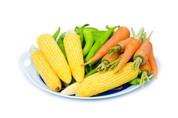 Various vegetables isolated on the white background