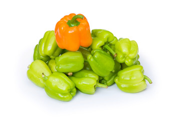 Fresh peppers isolated on the white background
