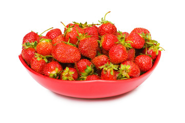 Red strawberries isolated on the  white background