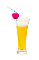 Orange cocktail isolated on the white background