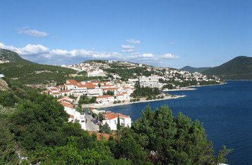 Neum city landscape on bright summer day