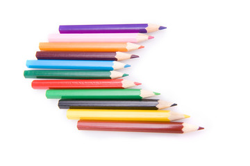 Palette of color pencils
