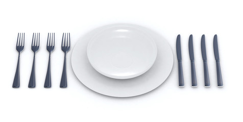 Place setting for a multiple courses menu