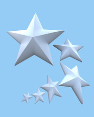 White stars on a blue background