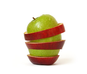 Mixed apple isolated on a white background
