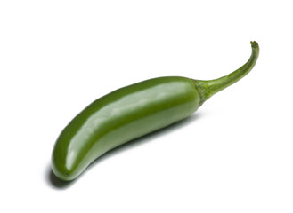 Serrano Pepper on White Background