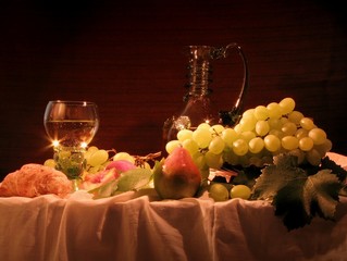 Still-life with grape-vine
