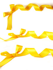yellow ribbons with bow for decoration