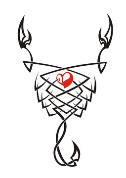 tribal scorpion with heart