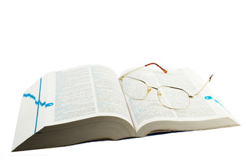 Dictionary book with glasses