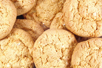 Cookies Biscuits Full Food Whole Background in a Pile