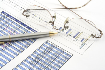 Close up of a business report