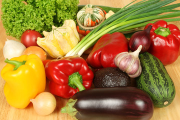 Delicious and colorful fresh vegetables