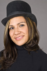 Hispanic Woman with Magician's Hat