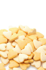 Pile of vitamin tablets isolated over white background