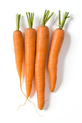 Bunch of fresh carrots isolated with Clipping path included