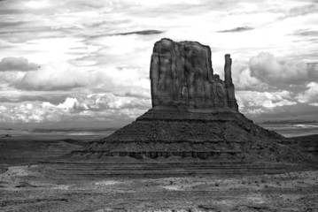 Stormy weather over Monument Valley in black and white - Powered by Adobe