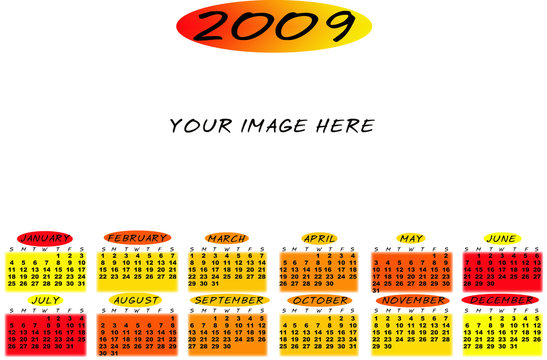 calendario ingles warm colors - Powered by Adobe