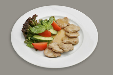 Beef slice with sauce and vegetables