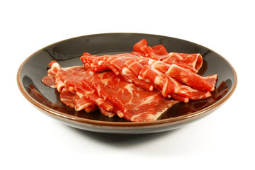 Japanese Karubi Wagyu Beef Prime Cuts on Old Plate