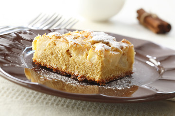 Apfelkuchen mit Puderzucker