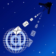 representing electronic satellite post office illustration © Witold Krasowski