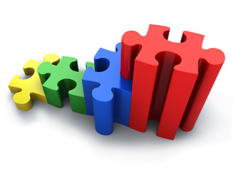 Graph made with puzzle pieces