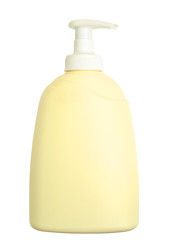 photo of the liquid soap over the white background