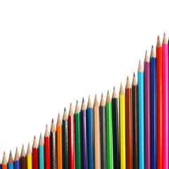 Colored pencils form a chart