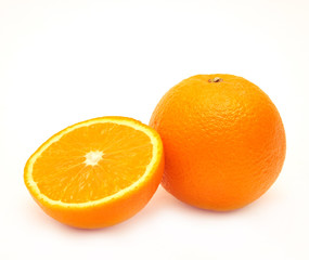 Fototapeta na wymiar Bright, ripe oranges - object over white
