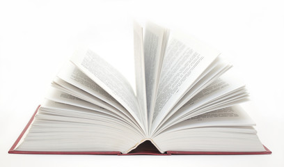 Opened book - object over white