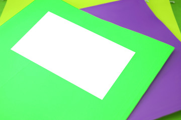 colorful file folders  with blank space for writing