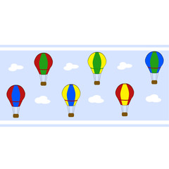 Hot air balloon striped background
