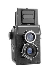Old medium format camera isolated