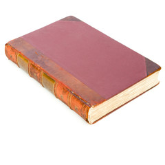 Antique leather book isolated on a white background