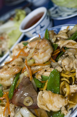 chinese food shrimp lobster chicken roast pork crab meat
