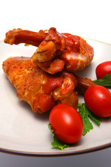 chicken wings on color dish