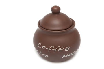 brown jug isolated on white