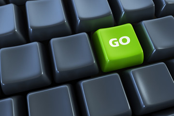 keyboard with "go" button 3d rendering