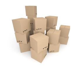 Cardboard boxes isolated on white