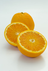 Fresh fruit, a tropical orange on white backgroud
