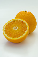 Fresh fruit, a tropical orange on white backgroud