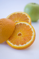 Fresh fruit, a tropical orange on white backgroud