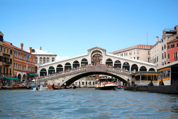 Bridge Rialto. Grand canal in Venice. Italy