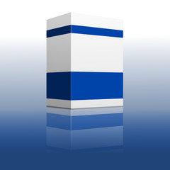 vector serie - white and blue carton box
